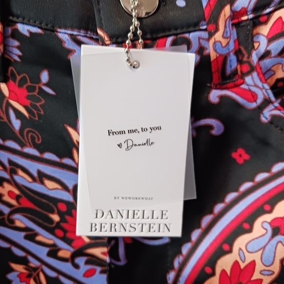 Danielle Bernstein paisley satin pant 24 size multicolor - Picture 11 of 11